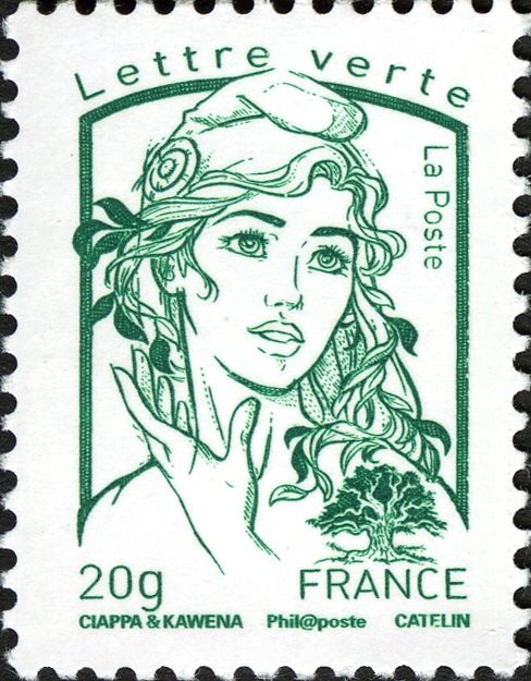 Marianne and tree - Lettre verte