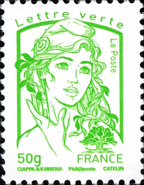 Marianne and tree - Lettre verte