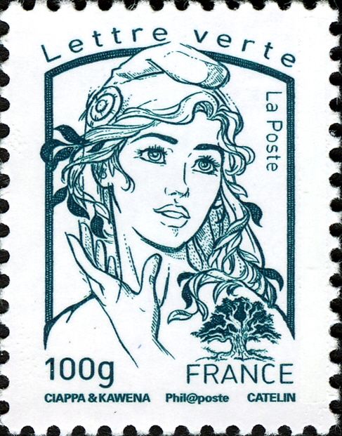 Marianne and tree - Lettre verte