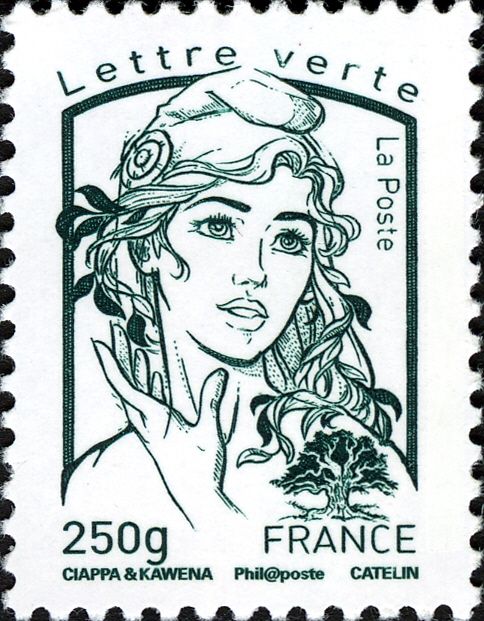 Marianne and tree - Lettre verte
