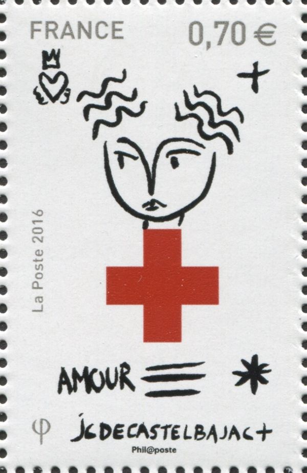"The Love Collection" - Red-Cross surmounted by a face