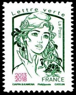 Marianne de la Jeunesse Overprinted 2013-2018