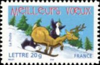 Best Wishes - Deer on a Sledge