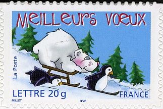 Best Wishes - Bear on a Sledge