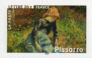 "Girl with a Stick" by Camille Pissarro 1881