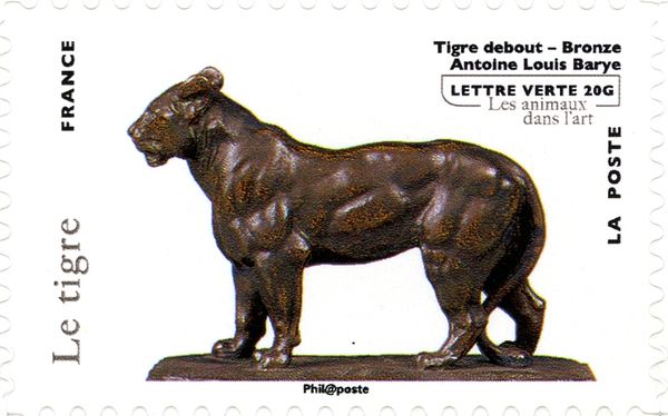 Tiger Standing Bronze Work of Louis Antoine de Bary