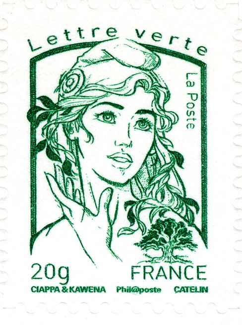Marianne and tree - Lettre verte