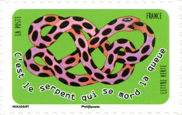 It is the snake biting its tail