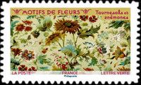Pattern of Sunflowers and Anemones