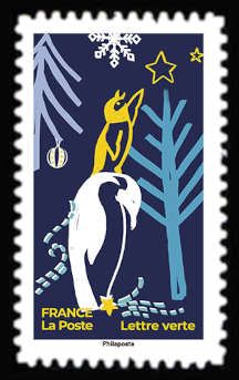 Penguin in Winter Forest