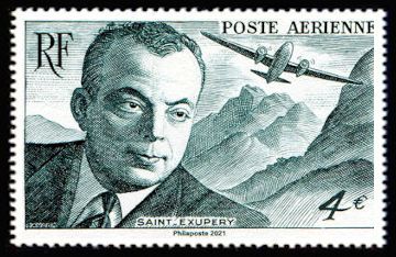 Design of 1948 Antoine de Saint-Exupéry Stamp