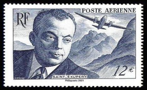 Design of 1948 Antoine de Saint-Exupéry Stamp