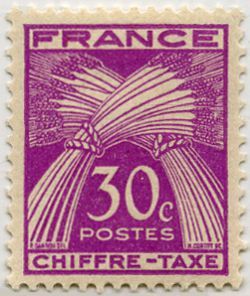 Sheaves of Wheat- Inscribed CHIFFRE-TAXE