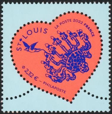 Valentine Hearts : St. Louis Crystal (Blue Background)