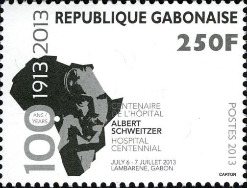 Albert Schweitzer over Africa map