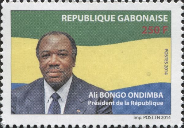 President Ali Bongo Ondimba and Flag