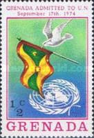 Dove, Grenada flag and U.N. Emblem
