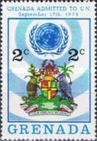 U.N. emblem and Grenada coat of arms