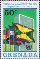 Grenada flag in front of U.N. Headquarters