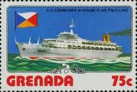 S.S. "Canberra" and House Flag of P&O Line