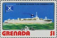 S.S. "Regina" and House Flag of Chandris Line