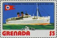 S.S. "Arandora Star" and House Flag of Blue Star Line