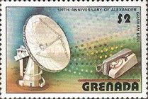 Dish aerial and modern telephone