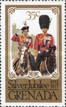 The Queen on horseback