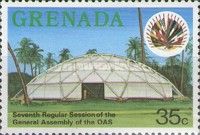 Tent, OAS emblem. Organization of American States