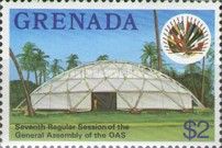 Tent, OAS emblem. Organization of American States