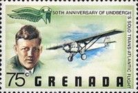 Lindbergh and "Spirit of St. Louis" in flight