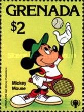 Mickey Mouse playing tennis