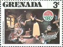 Snow White doing housework for Dwarfs