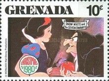 Witch offering Snow White apple