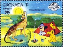 Tasmanian Tiger, Mickey Mouse and Pluto