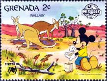 Mickey Mouse feeding wallabies