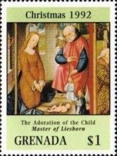 The adoration of the child, by Master of Liesborn