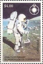 Astronaut standing on moon