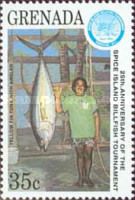 Yellowfin tuna with angler