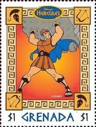 Animated film characters in postage stamps - Hercules