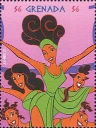 Animated film characters in postage stamps - Calliope