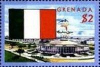 Sports palace, Rome and Italian flag