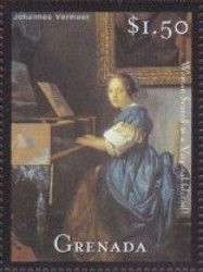 Woman seated in a virginal, by Johannes Vermeer