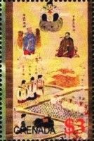 Deities overseeing the transplanting of rice, unknown artist
