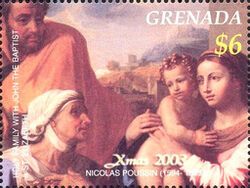 Holy Family with John the Baptist, St. Elizabeth, by Poussin