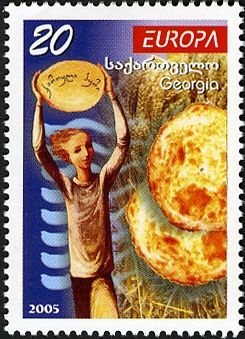 Girl and Lavash (flat bread)