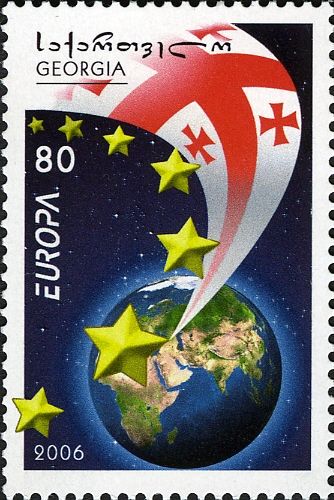 Stars, Globe and Georgian Flag