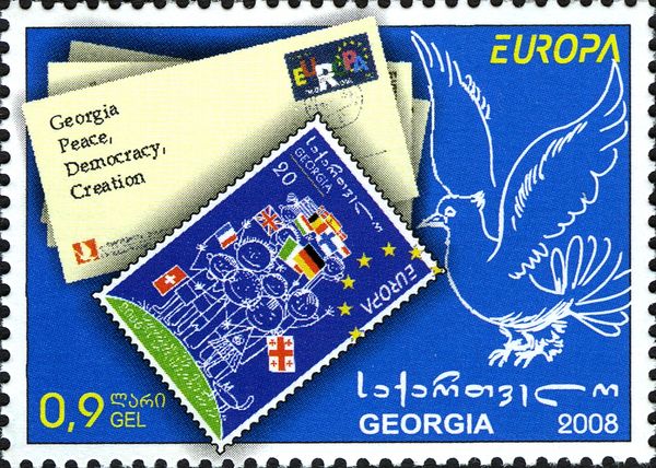2006 20t Stamp - Dove and Envelopes