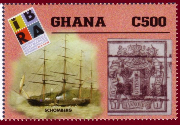 "Schomberg" (Sailing Ship) & Hannover 1p stamp