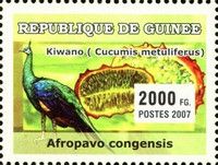 Congo Peafowl (Afropavo congensis), Kiwano (Cucumis metulife